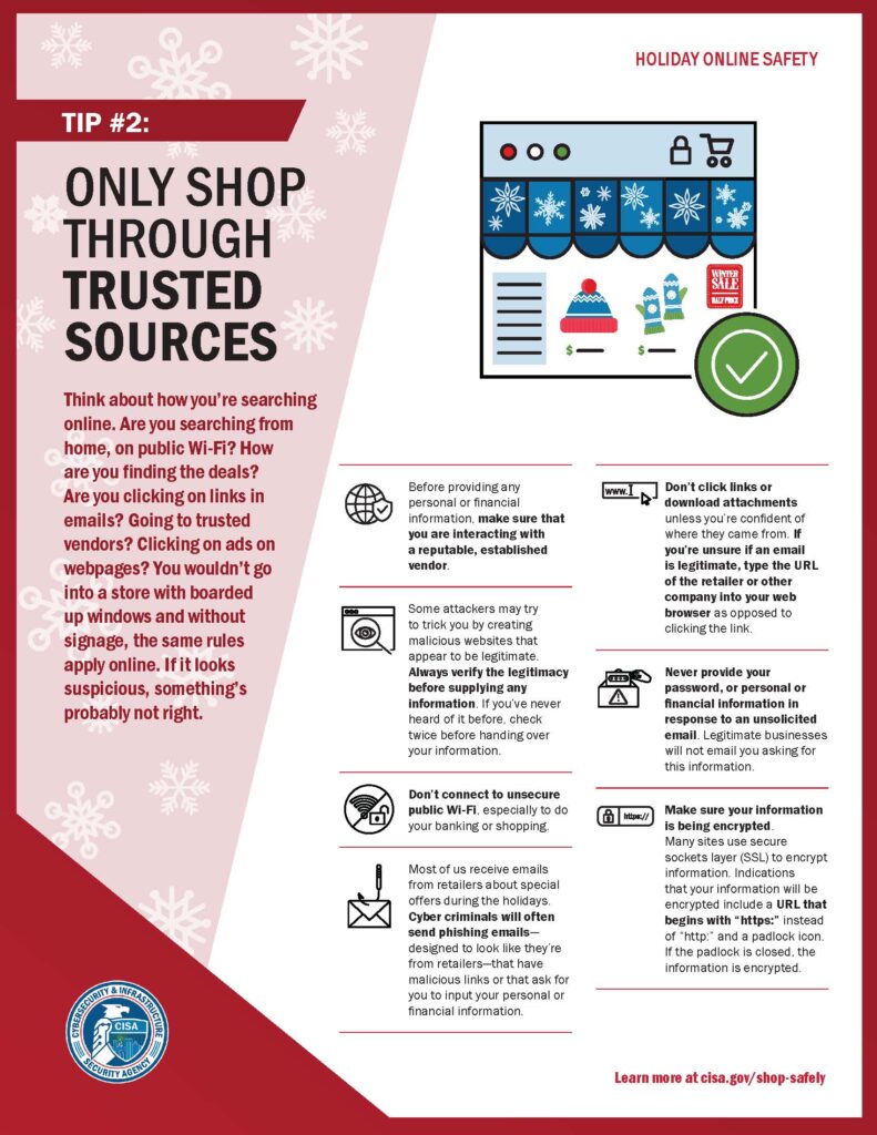 Holiday Online Safety Tip 2 Only Shop Through Trusted Sources
