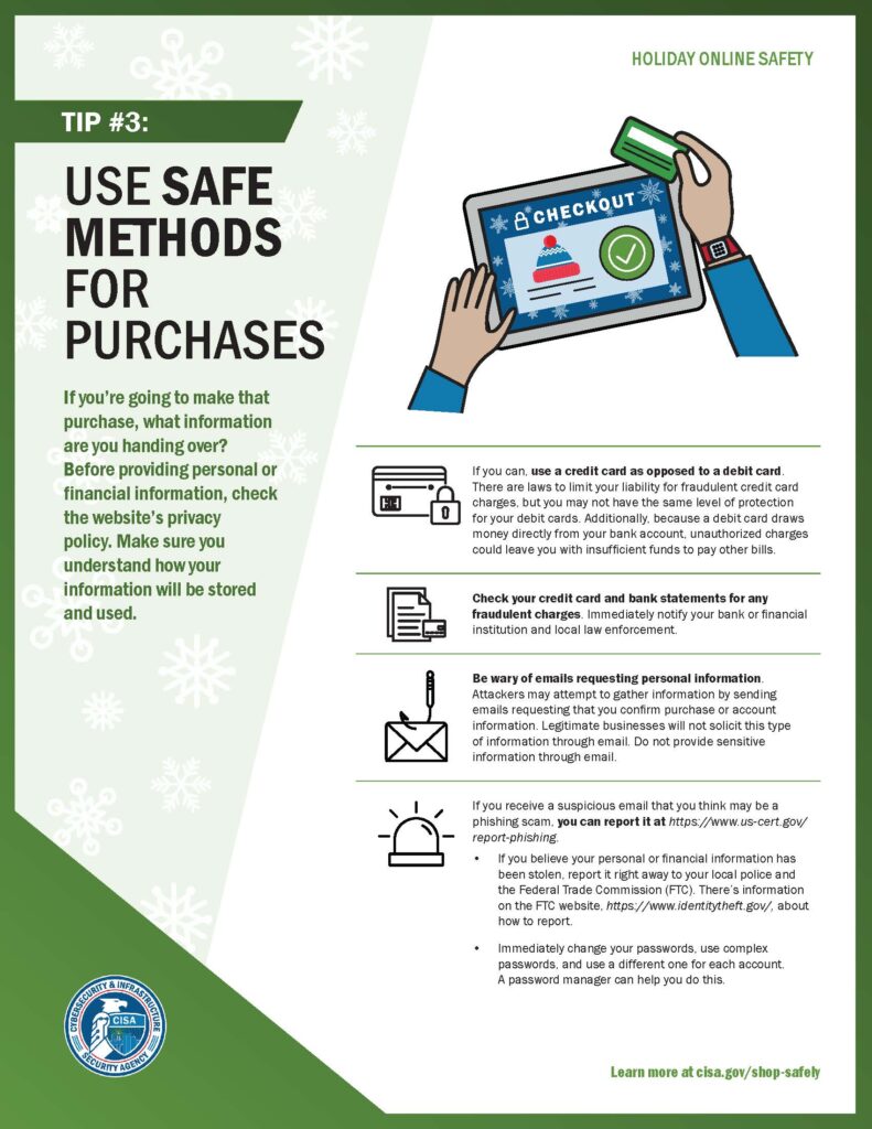 Holiday Online Safety Tip 3 Use Safe Methods for Purchases